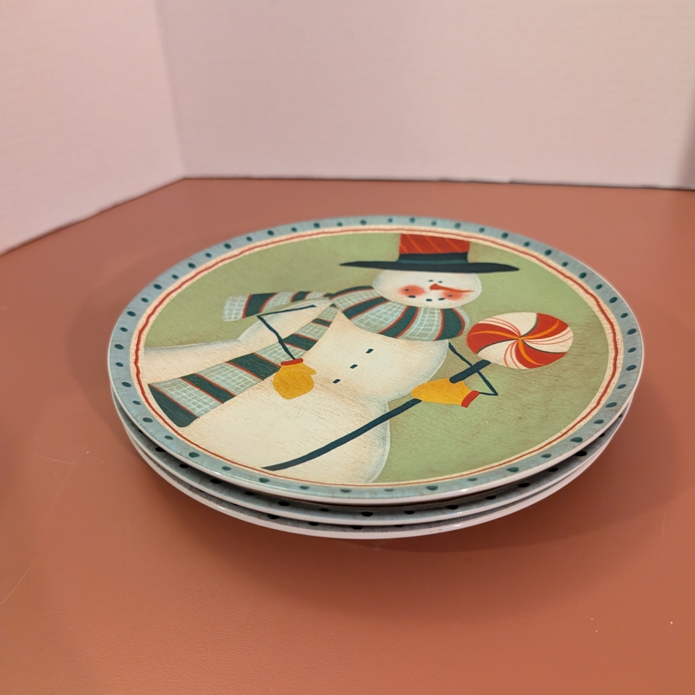 Lot of 3 (THREE) Oneida Frosty Folks Stoneware Dessert/Salad Plates - Picture 9 of 9